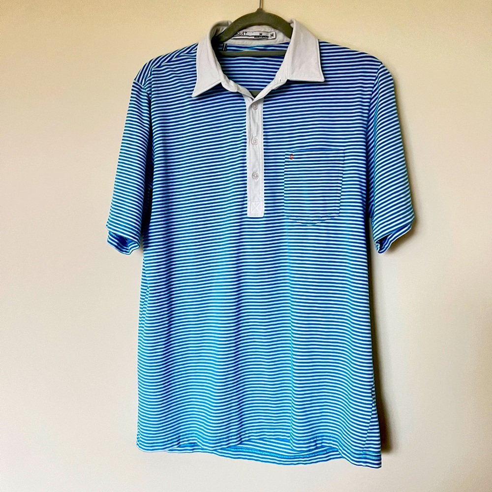 Mens Criquet Striped Stretch Players Shirt Size M
